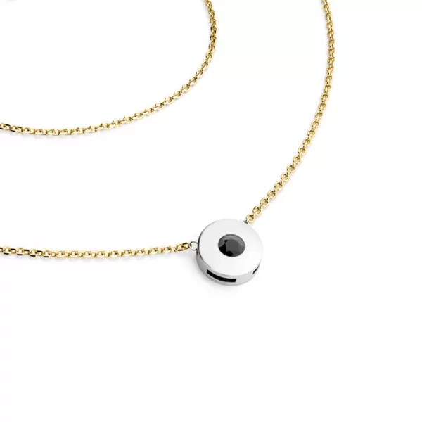 Náhrdelník s černým diamantem ve zlatě 10911-NH01-ZLB-Black