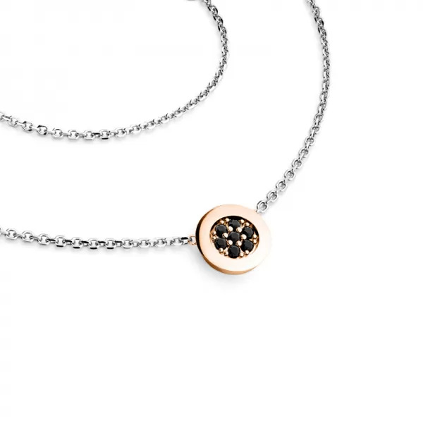 Náhrdelník s černými brilianty 10902-NH01-BCV-Black