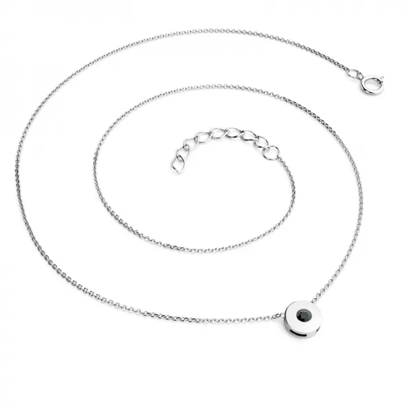 Náhrdelník s černým diamantem v bílém zlatě 10911-NH01-B-Black