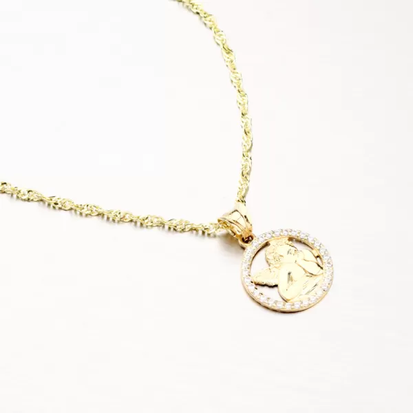 Zlatý přívěsek anděl se zirkony PKL13-005