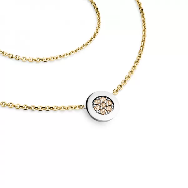 Náhrdelník s brilianty Champagne 10902-NH01-ZLB-Champ