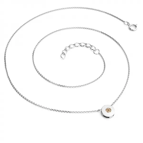 Zlatý náhrdelník s Champagne briliantem 10911-NH01-B-Champ