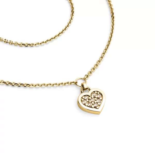 Náhrdelník ze žlutého zlata se srdíčkem s brilianty 10881-NH01A-ZL-Champ