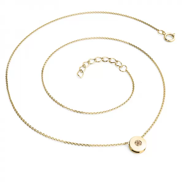 Zlatý náhrdelník s Champagne briliantem 10911-NH01-ZL-Champ