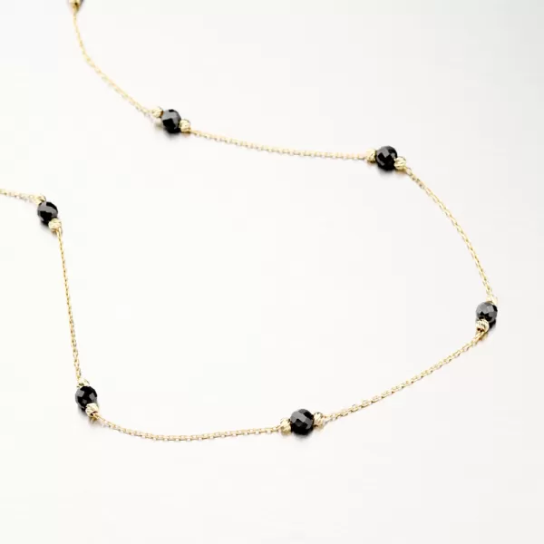 Zlatý náhrdelník s černými zirkony PKL15-002