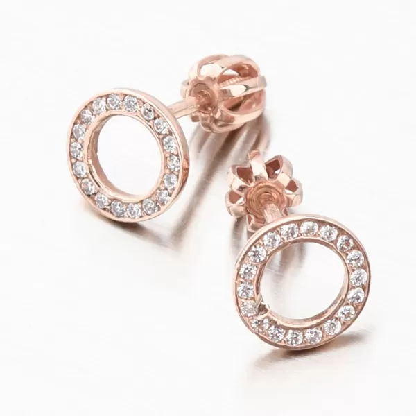 Pecky z růžového zlata se zirkony 52GZ-3060-CV