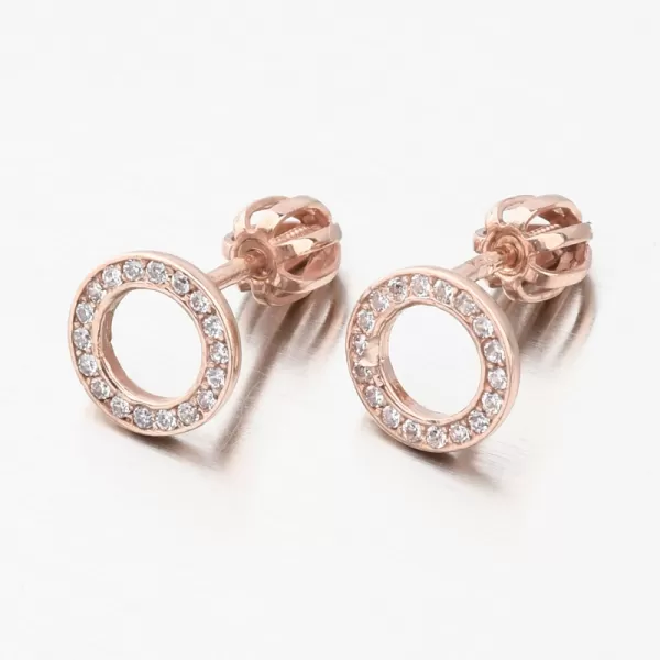 Pecky z růžového zlata se zirkony 52GZ-3060-CV