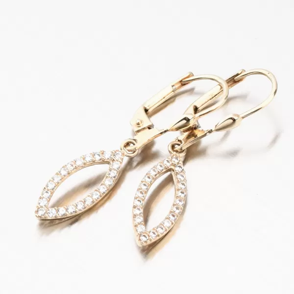 Zlaté visací náušnice se zirkony 12-705