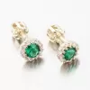Zlaté pecky se smaragdem a zirkony 52GZ-2745-ZL-SMAR