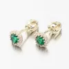Zlaté pecky se smaragdem a zirkony 52GZ-2745-ZL-SMAR