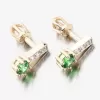 Zlaté náušnice se smaragdem a se zirkony 52GZ-8057-ZL-SMAR