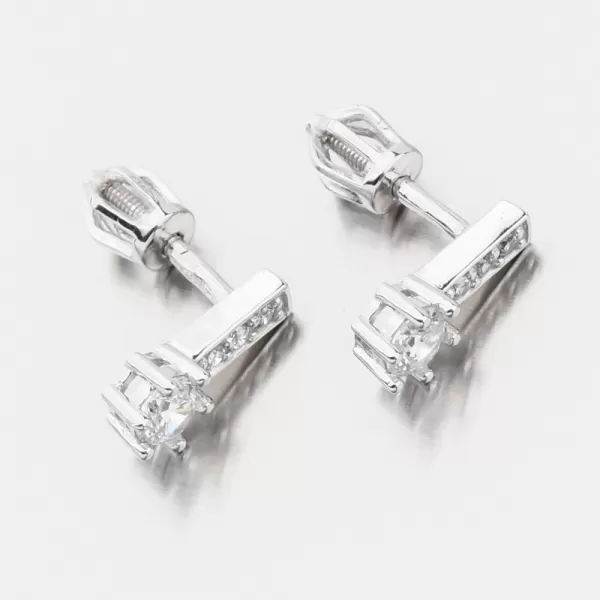 Náušnice z bílého zlata se zirkony 52GZ-8057-B-ZIR