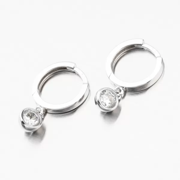Kroužky se zirkonem z bílého zlata 12-686