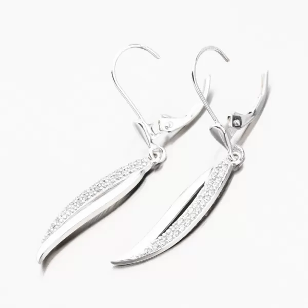 Visací náušnice z bílého zlata se zirkony 52GZ-8046-B