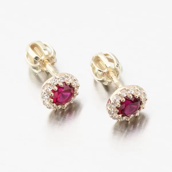 Zlaté pecky s rubínem a se zirkony 52GZ-2745-ZL-RUB