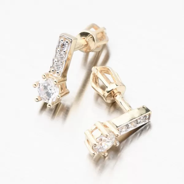 Zlaté náušnice se zirkony 52GZ-8057-ZL-ZIR