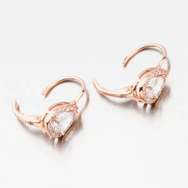 Růžově zlacené náušnice ze stříbra 925 se zirkony UCST-122231