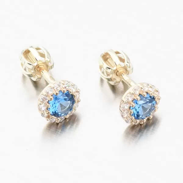 Zlaté pecky s akvamarínem a se zirkony 52GZ-2745-ZL-AKVA