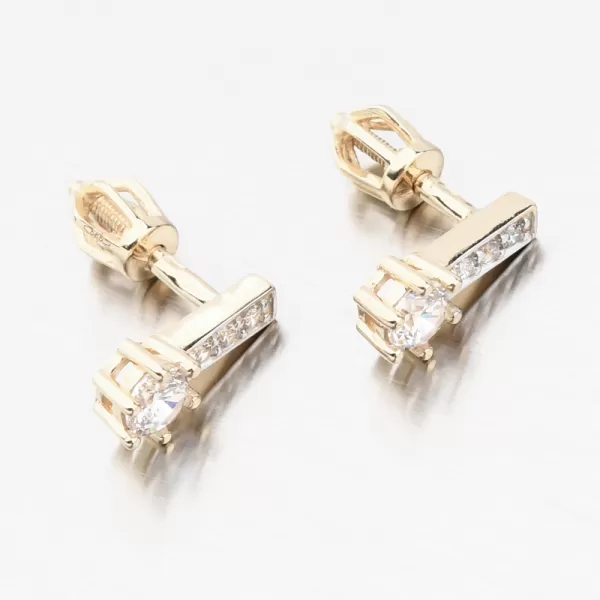 Zlaté náušnice se zirkony 52GZ-8057-ZL-ZIR