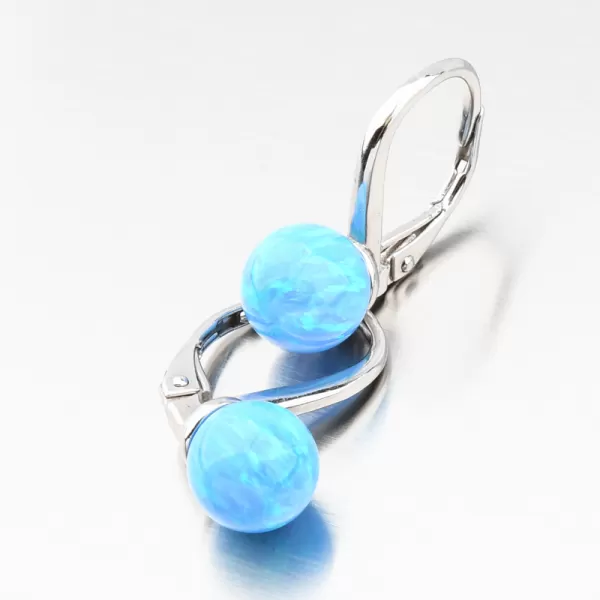 Stříbrné náušnice s modrým opálem UCST-121747