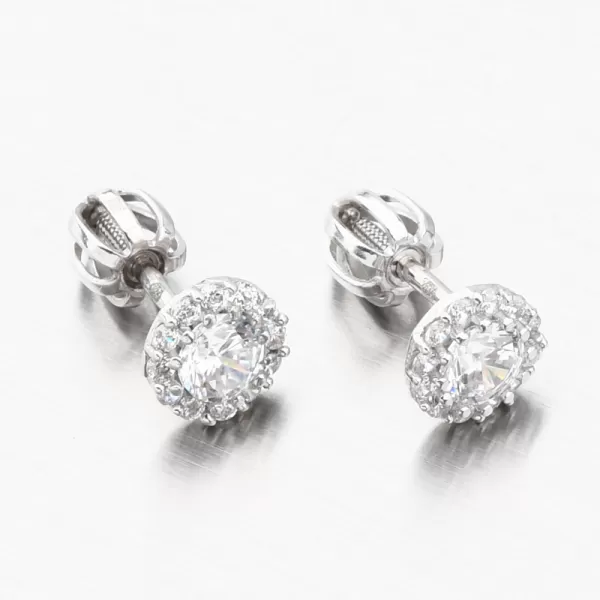 Pecky z bílého zlata se zirkony 52GZ-2745-B-ZIR