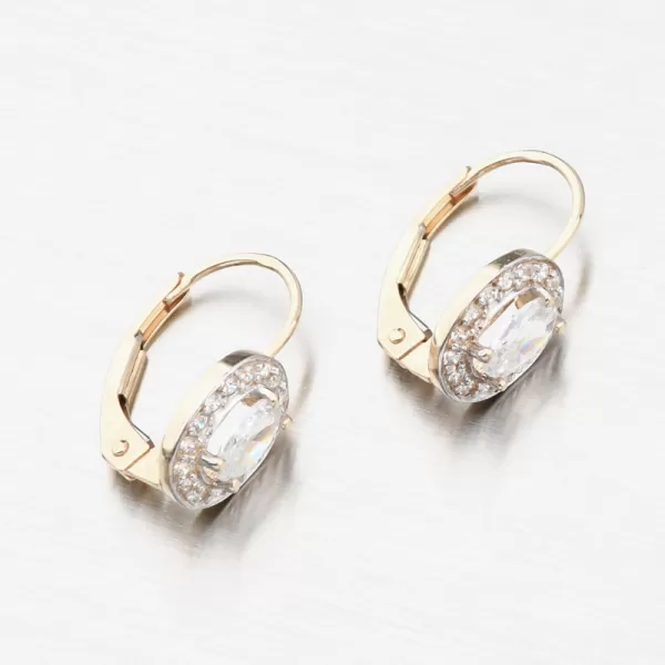 Zlaté náušnice se zirkony 52GZ-8049-ZLB-ZIR-KL