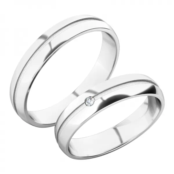 Snubní prsteny bílé zlato 585 se zirkony SP-61090-B-ZIR