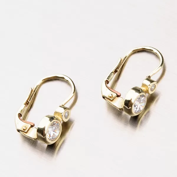 Náušnice se zirkony, zlato 585 42-3265