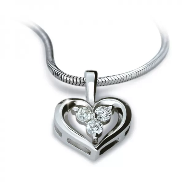 Přívěsek - srdce s diamanty DF1919