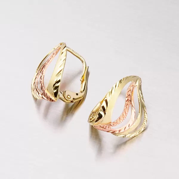 Zlaté náušnice s ručním rytím 52NK-002