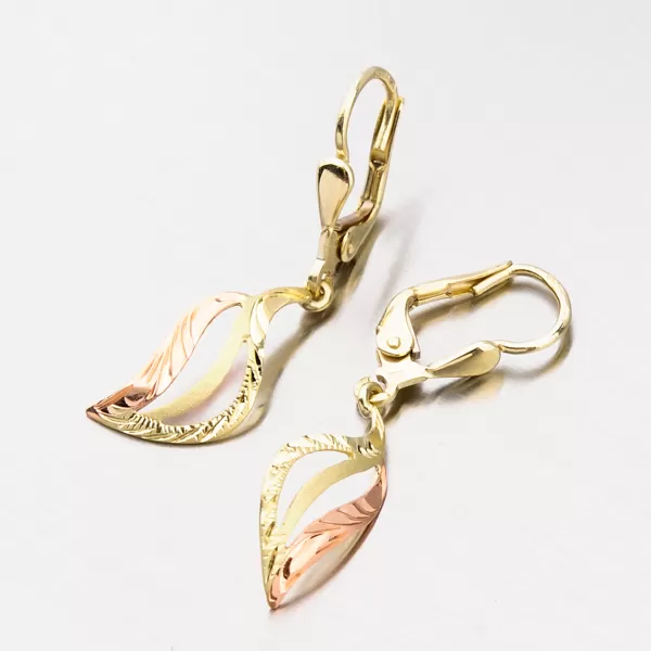 Zlaté náušnice s ručním rytím 52NK-044