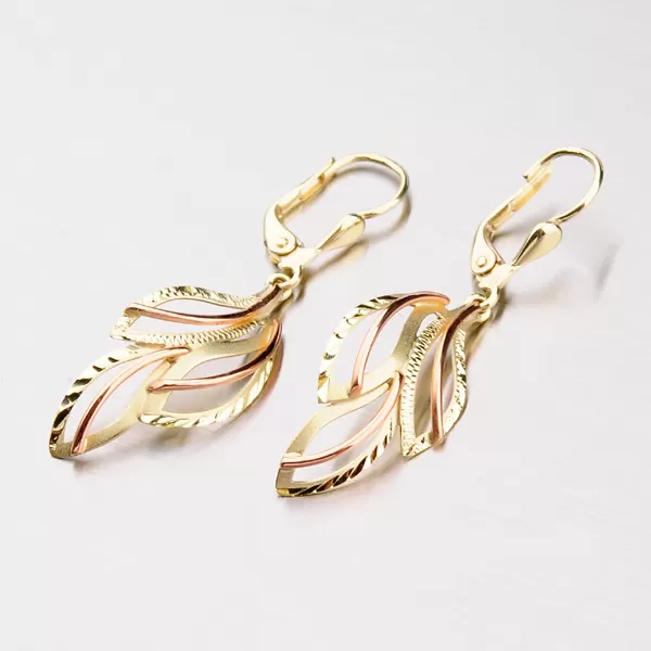 Náušnice ze zlata - ruční výroba s gravírováním 52NK-368