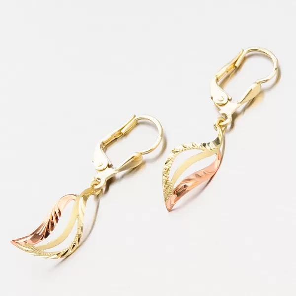 Zlaté náušnice s ručním rytím 52NK-044