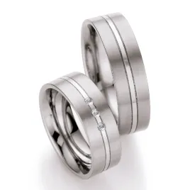 Snubní prsteny titan přírodní diamant 0.030 ct T713B