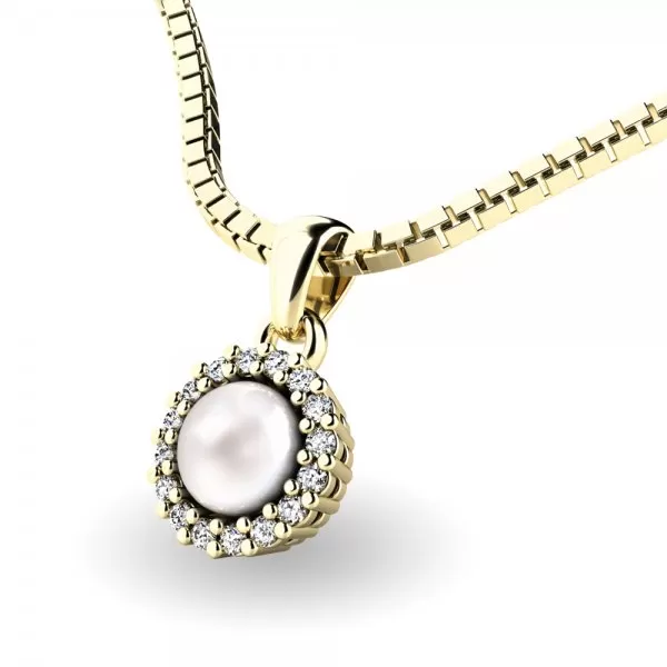 Zlatý perlový přívěsek se zirkony 10931-ZL-FW-ZIR