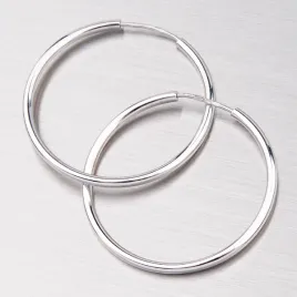Dámské náušnice bílé zlato 585 kruhy 30 mm 12-140