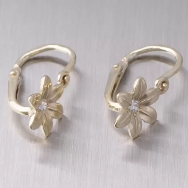 Zlaté dětské náušnice se zirkony 52DN-1993ZB