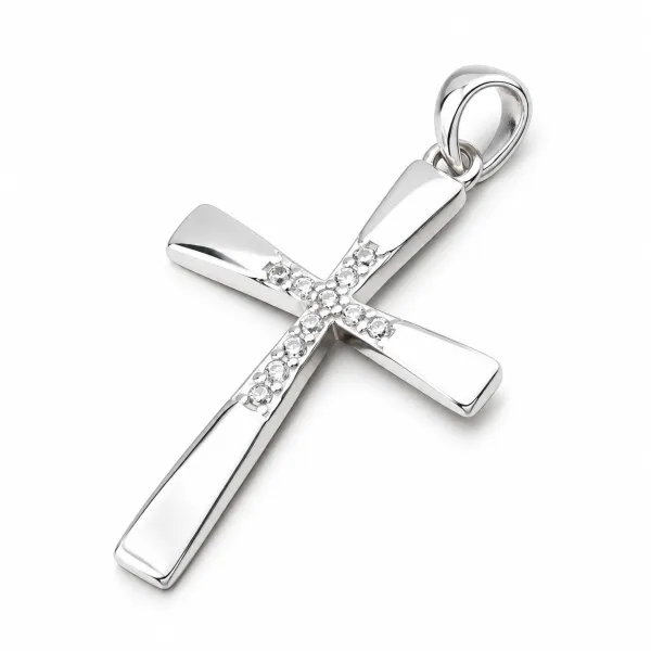 Přívěsek stříbro 925 kříž se zirkony PKL-3156