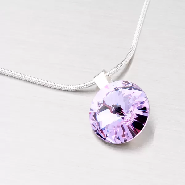 Stříbrný přívěsek s fialovým krystalem 14 mm D132F-JK