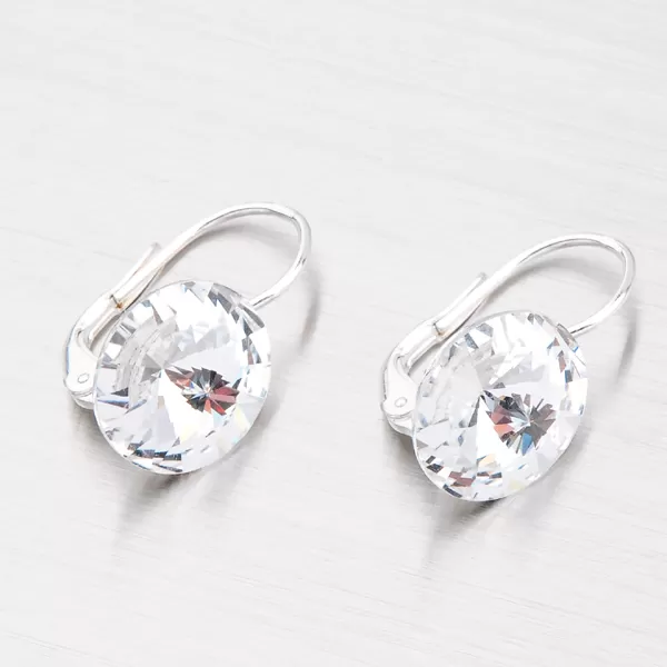 Stříbrný přívěsek s bílým krystalem 12 mm D113B-JK