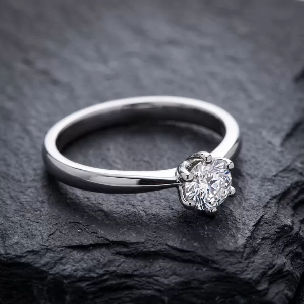 Zásnubní prsten bílé zlato 585/1000 přírodní diamant 0.155 ct G/SI ZP-10819D