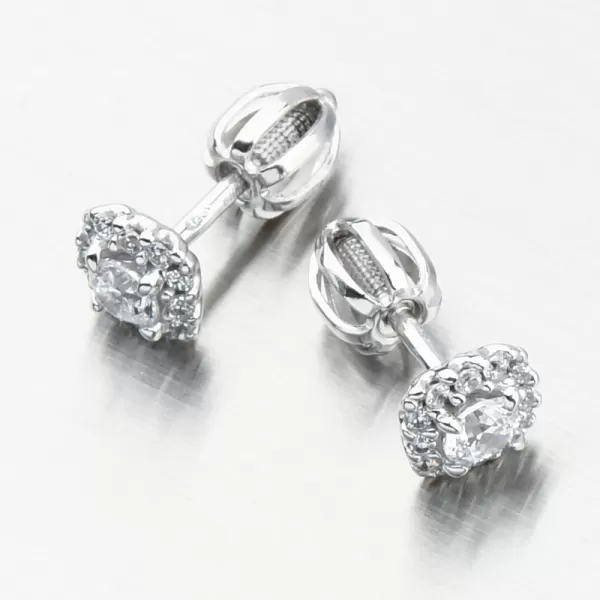Náušnice z bílého zlata pecky se zirkony DZF5541-B-ZIR