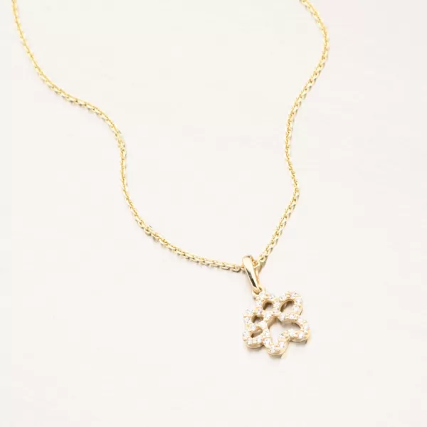 Dámský přívěsek žluté zlato 585 ťapka se zirkony 662P-130268