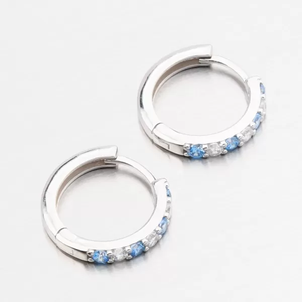 Stříbrné kruhy s modrými zirkony PKL-2268