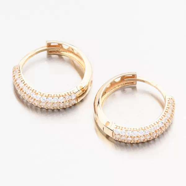 Zlaté náušnice kruhy se zirkony 163P-122346