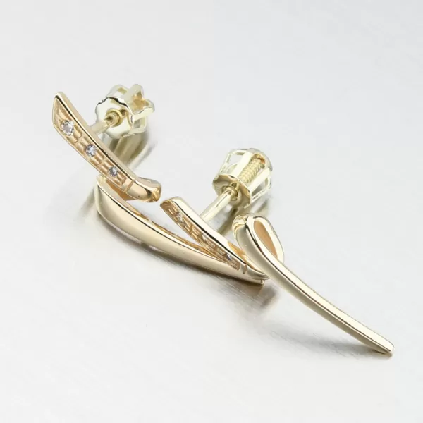 Zlaté visací náušnice DZF2032-ZL-ZIR