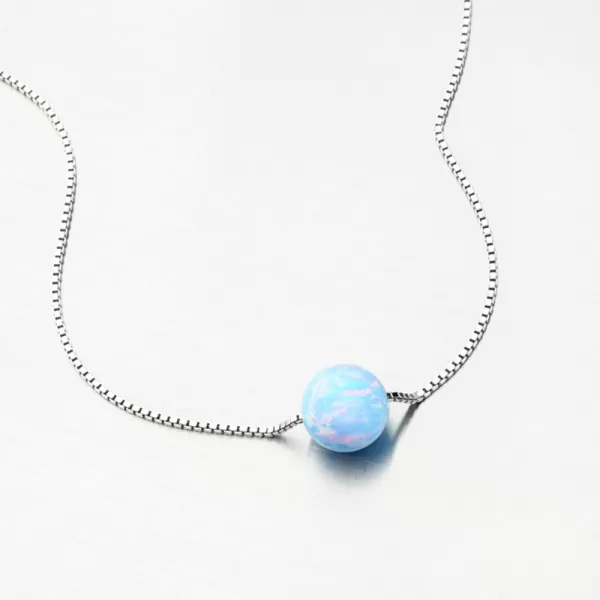 Stříbrný náhrdelník s modrým opálem PKL-5014
