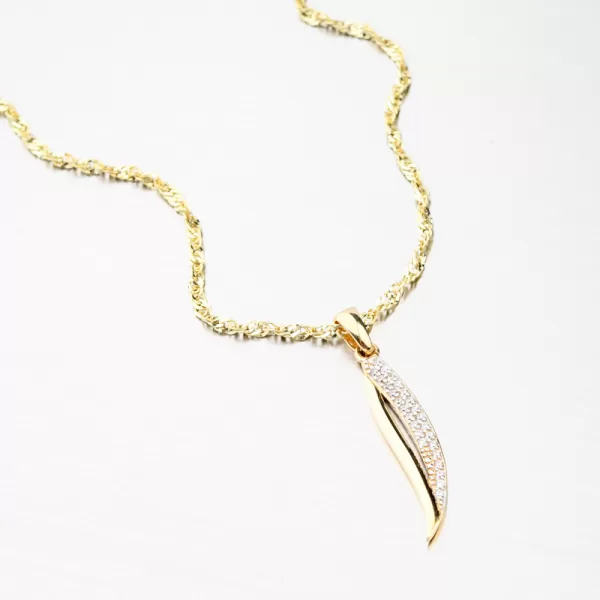 Zlatý přívěsek se zirkony