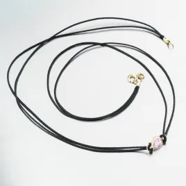 Dámský náhrdelník žluté zlato 585 šňůrkový s přívěskem LT15-001-ZL-PINK LT14-014-ZL-PINK