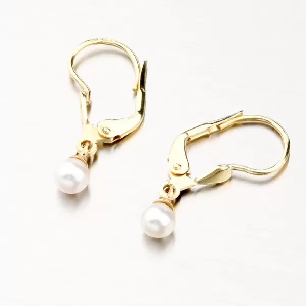 Zlaté náušnice s perlou 52GZ-3014Z-KL